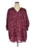 Torrid 100% Polyester Stars Burgundy 3/4 Sleeve Blouse Size 3X Plus (3) - photo 1