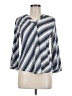 Rain Stripes Blue 3/4 Sleeve Blouse Size M - photo 1