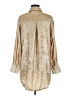 Shein 100% Polyester Metallic Gold 3/4 Sleeve Blouse Size 6 - photo 2