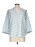 Gap Stripes Blue 3/4 Sleeve Blouse Size L - photo 1
