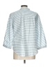 Gap Stripes Blue 3/4 Sleeve Blouse Size L - photo 2