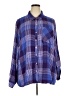 Cato Plaid Blue Long Sleeve Button-Down Shirt Size 26 - 28 - photo 1