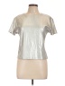 Another Love Metallic Silver Short Sleeve Top Size L - photo 1
