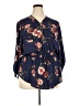 rue21 100% Polyester Floral Blue 3/4 Sleeve Blouse Size 3X - photo 1