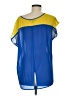 August Silk Color Block Blue Short Sleeve Blouse Size M - photo 2
