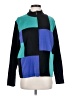JM Collection 100% Acrylic Color Block Blue Turtleneck Sweater Size XL Petite - photo 1