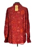 Tess 100% Silk Paisley Red Orange Long Sleeve Silk Top Size L - photo 2