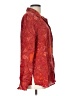 Tess 100% Silk Paisley Red Orange Long Sleeve Silk Top Size L - photo 4