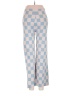 Double Zero 100% Polyester Checkered-gingham Blue Casual Pants Size M - photo 2