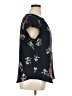 Fun2Fun Floral Black Short Sleeve Blouse Size XL - photo 4