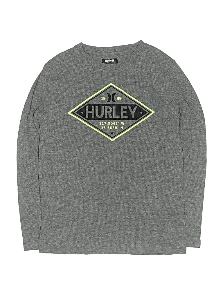 Pre-owned Hurley Kids'  Long Sleeve T-shirt In Gray