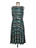 Evan Picone Stripes Teal Cocktail Dress Size 10 - photo 1