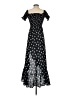 Blue Rain Polka Dots Black Casual Dress Size S - photo 2