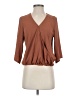 Mi ami 100% Polyester Brown 3/4 Sleeve Blouse Size S - photo 1