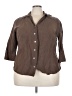 East5th Brown 3/4 Sleeve Button-Down Shirt Size 3X - photo 1