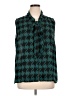 Covington 100% Polyester Houndstooth Teal Sleeveless Blouse Size 2X - photo 1