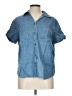Gretchen Scott Designs 100% Cotton Blue Short Sleeve Button-Down Shirt Size L - photo 1