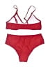 Unbranded Solid Red Two Piece Swimsuit Size M - photo 2