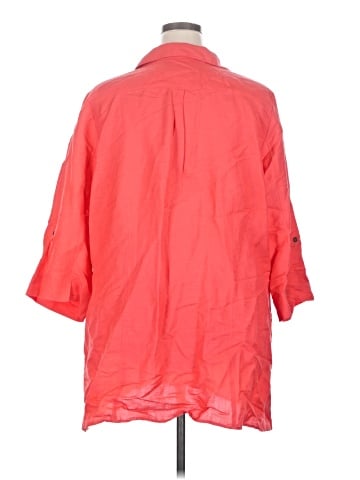 Fashion Bug 3/4 Sleeve Button-Down Shirt (view 2)