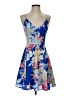 Unbranded 100% Polyester Tropical Blue Cocktail Dress Size XS - photo 1