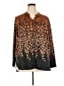 Bob Mackie Floral Brown Long Sleeve Blouse Size 2X - photo 1