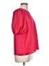 Pleione 100% Polyester Red Short Sleeve Blouse Size L - photo 4