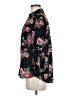Iz Byer 100% Polyester Floral Black 3/4 Sleeve Blouse Size 8 - photo 5