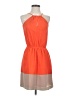 Express 100% Polyester Color Block Orange Casual Dress Size XS - photo 1
