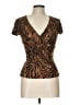 I.N. San Francisco Brown Short Sleeve Top Size L - photo 1