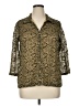 Avenue Paisley Gold 3/4 Sleeve Button-Down Shirt Size XL (estimated) - photo 1