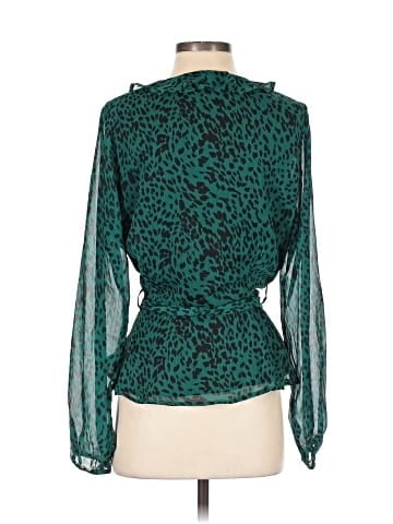Aqua Long Sleeve Blouse (view 2)