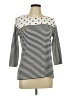 Elle Stripes White 3/4 Sleeve Top Size L - photo 1