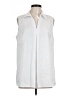 Anne Klein White Sleeveless Button-Down Shirt Size L - photo 1