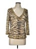 Escada Animal Print Gold 3/4 Sleeve Top Size EU 42 / US 12 - photo 1
