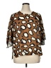 Umgee 100% Polyester Animal Print Brown 3/4 Sleeve Blouse Size XL - photo 1
