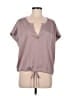 BCBGMAXAZRIA 100% Polyester Gray Short Sleeve Top Size M - photo 1