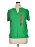 Rafaella 100% Cotton Solid Green Short Sleeve Top Size XL - photo 1