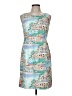 Talbots 100% Cotton Graphic Blue Cocktail Dress Size 6 Petite - photo 1