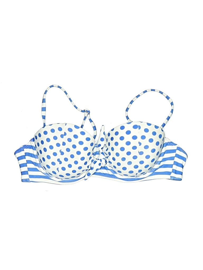 Pre-owned Catalina Swimsuit Top Blue Polka Dots Pattern Swimwear
