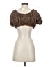 Shein 100% Polyester Brown Short Sleeve Blouse Size S - photo 2