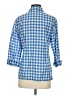 Talbots Checkered-gingham Blue 3/4 Sleeve Button-Down Shirt Size S - photo 2