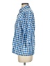 Talbots Checkered-gingham Blue 3/4 Sleeve Button-Down Shirt Size S - photo 5