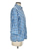 Talbots Checkered-gingham Blue 3/4 Sleeve Button-Down Shirt Size S - photo 4