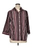 Fred David Stripes Burgundy 3/4 Sleeve Blouse Size 1X - photo 1