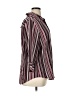 Fred David Stripes Burgundy 3/4 Sleeve Blouse Size 1X - photo 4