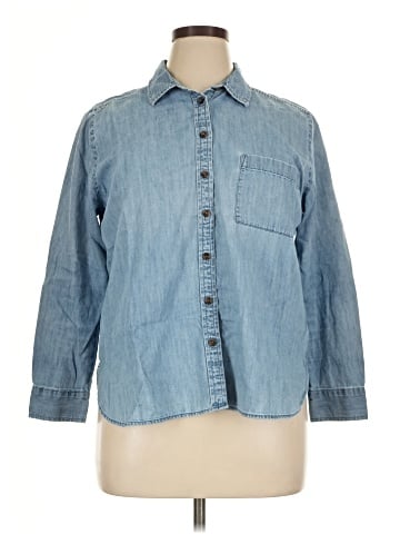 Ann Taylor LOFT 3/4 Sleeve Button-Down Shirt (view 1)