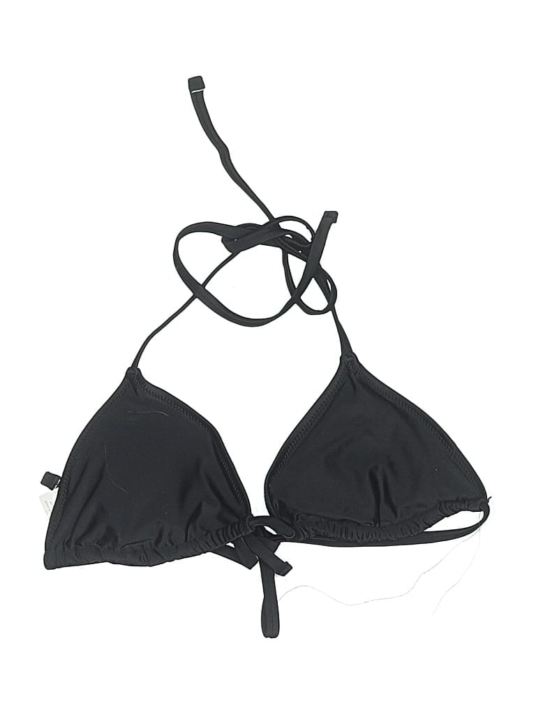 Pre-owned Aerie Swimsuit Top Black Solid Pattern Swimwear