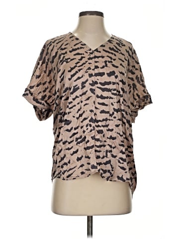 CAbi Short Sleeve Silk Top (view 1)