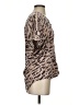 CAbi 100% Silk Animal Print Tan Short Sleeve Silk Top Size XS - photo 4