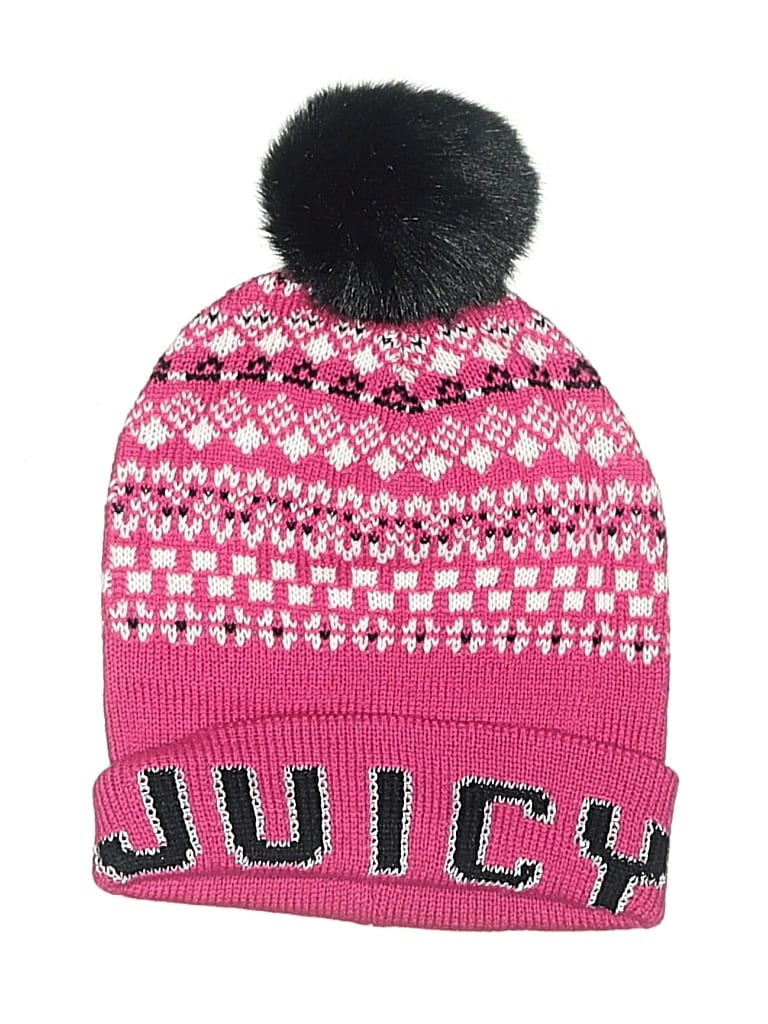Pre-owned Justice Kids' Beanie Hat In Pink